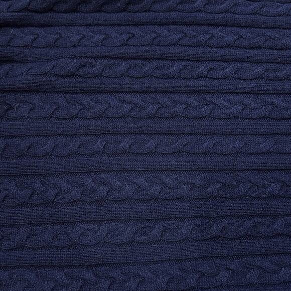 Market & Spruce Cashmere Blend Horizontal Cable Navy Dolman Sleeve Medium - Picture 8 of 8